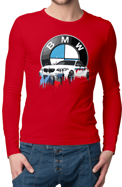 Чоловічий лонгслів з принтом "BMW". Bmw, авто, бмв, бмв фан, фанклуб. 2070702
