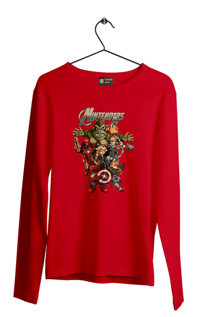 Men`s longsleeve with prints Nintendo heroes. Animal crossing, donkey kong, game characters, kirby, legend of zelda, luigi, mario, nintendo, pokemon, princess stove. 2070702