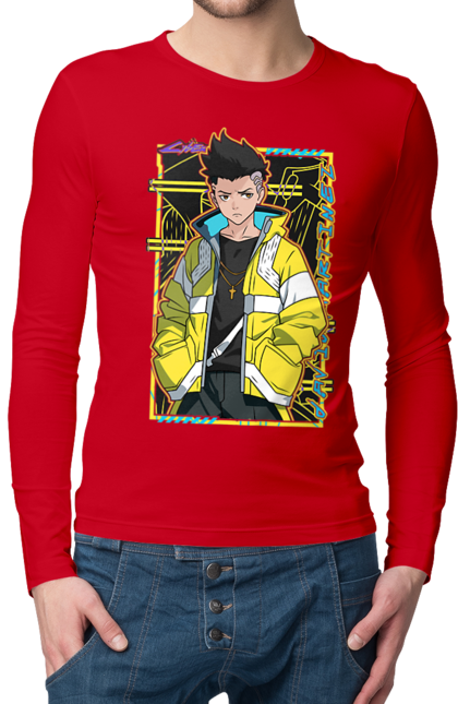 Men`s longsleeve with prints Cyberpunk: Edgerunners David. Anime, cd project, cyberpunk, david, edgerunners, game, netflix, video game. 2070702