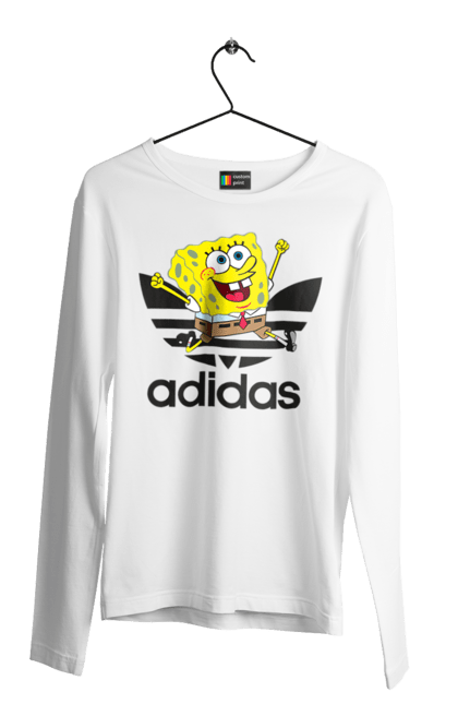 Чоловічій лонгслів з принтом "Adidas Губка Боб". Adidas, spongebob, адідас, губка боб, мультик, мультсеріал, спанч боб, спорт. 2070702