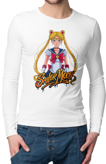 Men's longsleeve with prints Sailor Moon. Anime, drama, magical girl, sailor moon, tv series, usagi tsukino. 2070702