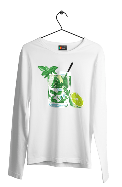 Men`s longsleeve with prints Mojito And Lemon Drink. Drink, lemon, mojito. 2070702