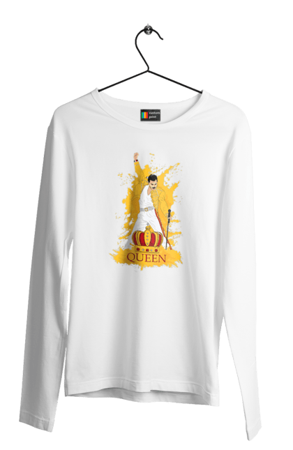 Men's longsleeve with prints Freddie Mercury. Freddie mercury, lettering, music, queen, rock, rock band. 2070702