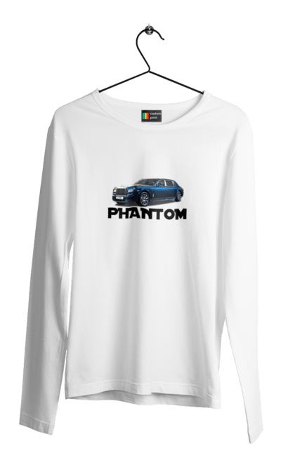 Чоловічий лонгслів з принтом "Ролс ройс". Авто, автомобіль, люкс клас, ролс ройс, седан, фантом. 2070702