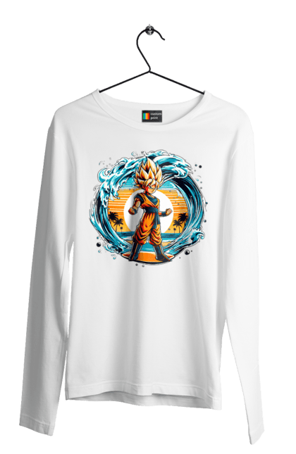 Чоловічій лонгслів з принтом "Перли дракона Сон Гоку". Dragon ball, manga, son goku, аніме, гоку, манга, перли дракона, сон гоку. 2070702