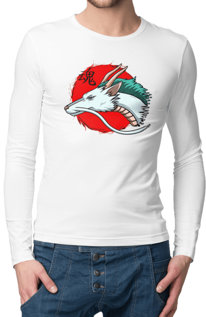 Men's longsleeve with prints Spirited Away Haku. Dragon, haku, spirited away, studio ghibli. 2070702