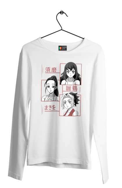 Men's longsleeve with prints Demon Slayer Hinatsuru, Makio and Suma. Demon slayer, hinatsuru, makio, suma, tengen. 2070702