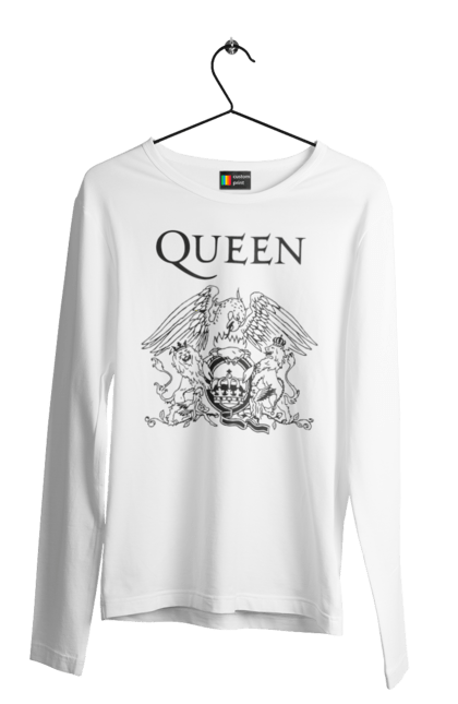 Чоловічій лонгслів з принтом "Queen". Queen, глем рок, група, квін, музика, поп рок, рок, хард рок. 2070702