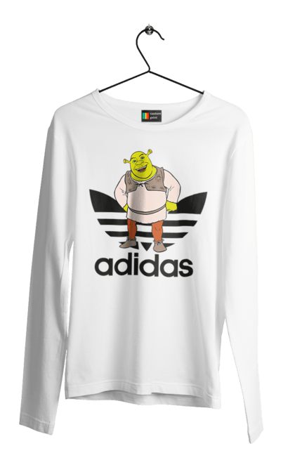 Чоловічій лонгслів з принтом "Adidas Шрек". Adidas, shrek, адідас, мульт, мультфільм, огр, шрек. 2070702