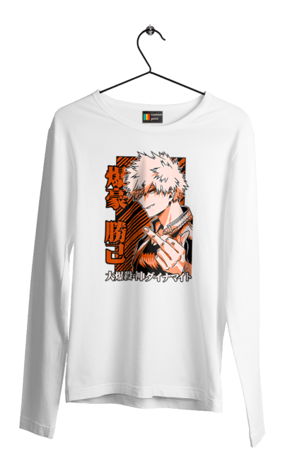 Чоловічій лонгслів з принтом "Моя академія героїв Бакуго". Bakugo, katsuki, katsuki bakugo, my hero academia, академія юей, аніме, бакуго, кацукі бакуго, манга, моя геройська академія. 2070702