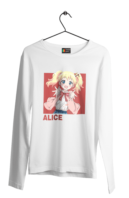 Men's longsleeve with prints Kiniro Mosaic Alice Cartelet. Alice, alice cartelet, anime, gold mosaic, kiniro mosaic, kinmoza, manga. 2070702