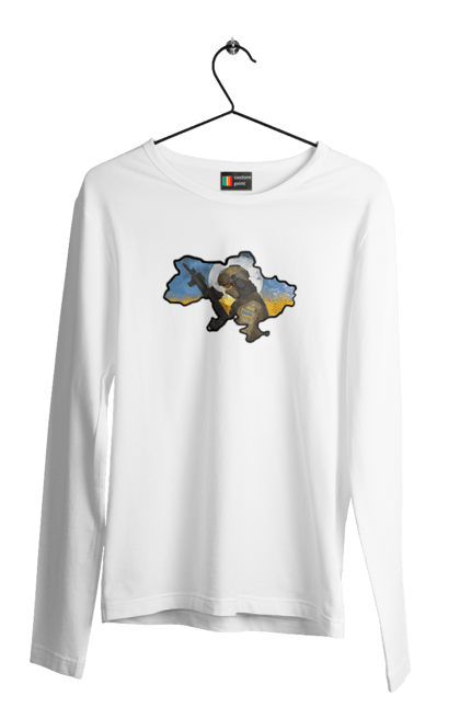 Чоловічий лонгслів з принтом "Слава ЗСУ". Вільна нація, воля, героям слава, мир, свобода, слава зсу, слава україні, україна, чисте небо, щасливі люди. 2070702