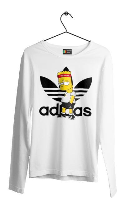 Чоловічій лонгслів з принтом "Adidas Барт". Adidas, bart, адідас, барт, мультфільм, серіал, сімпсон. 2070702