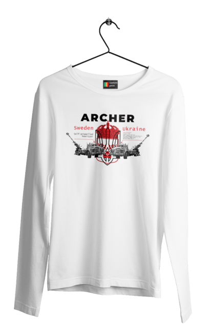 Чоловічий лонгслів з принтом "Archer". Archer, bayraktar, caesar, himars, javelin, nlaw, patriot, weapon, zaluzhny. 2070702