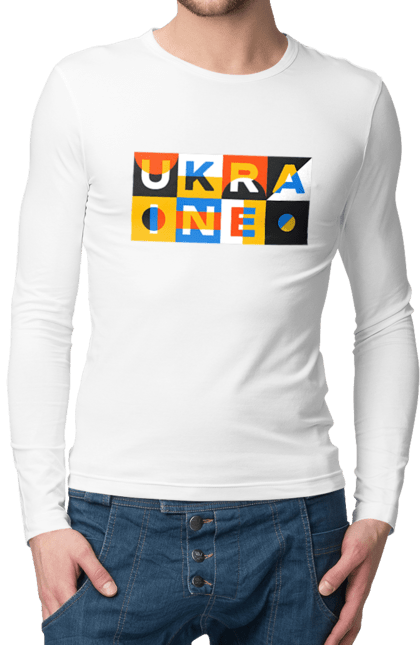 Men`s longsleeve with prints Ukraine. Symbol of ukraine, ukraine, ukrainian inscription, ukrainian text. 2070702