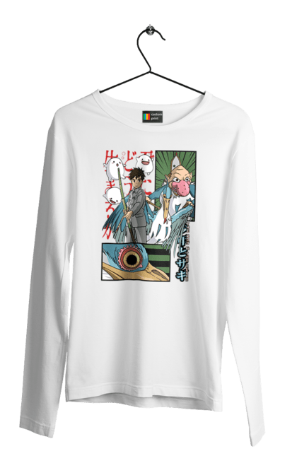 Men's longsleeve with prints The Boy and the Heron. Boy and bird, cartoon, ghibli, japan, miyazaki, studio ghibli. 2070702