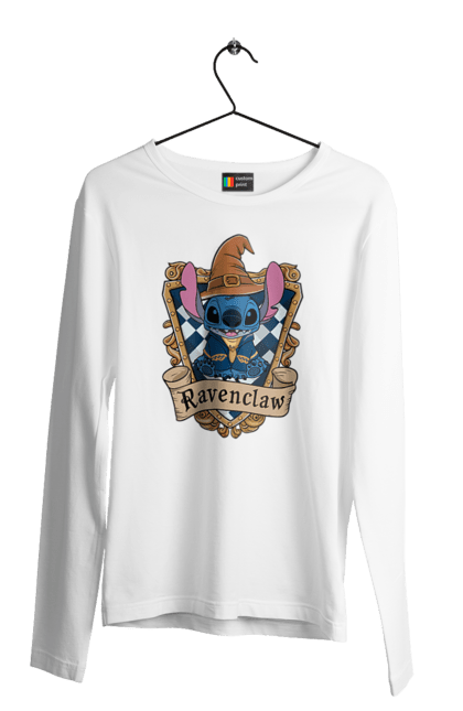 Men's longsleeve with prints Stich Ravenclaw. Faculty, franchise, harry potter, hogwarts, ravenclaw, stich. 2070702