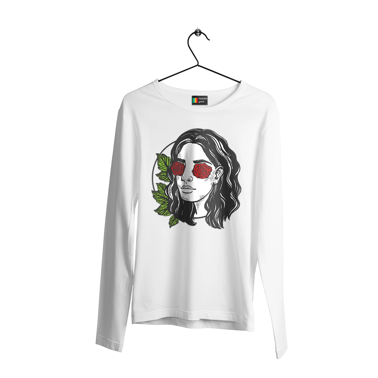 Девушка С Розами На Глазах