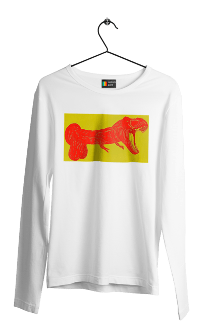 Чоловічий лонгслів з принтом "Член Динозавр". Динозавр, писюн, член. 2070702