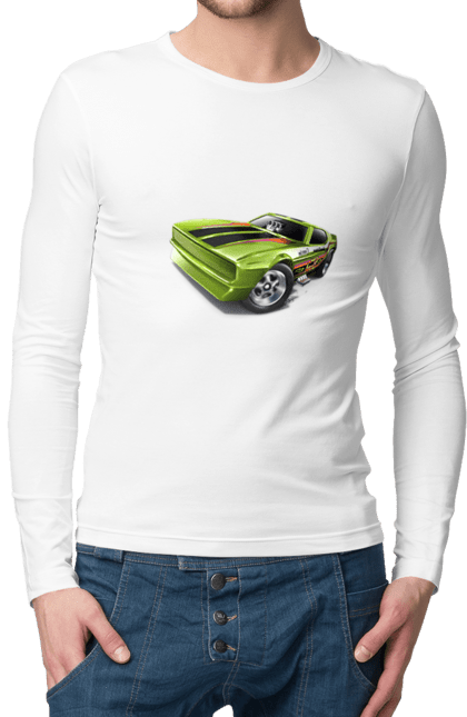 Чоловічий лонгслів з принтом "Спорткар". Авто, автомобіль, кастом, машина, потужне авто, спорткар. 2070702