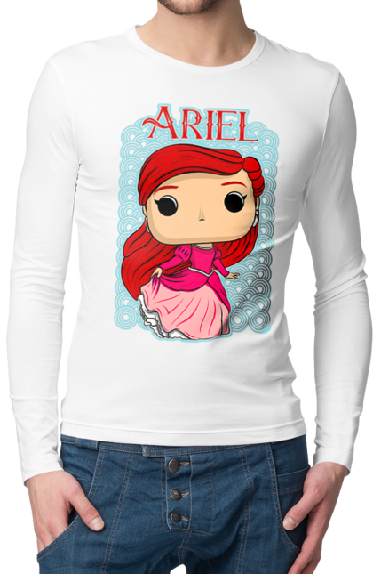 Men's longsleeve with prints Ariel. Ariel, little mermaid, mermaid, princess, story. 2070702