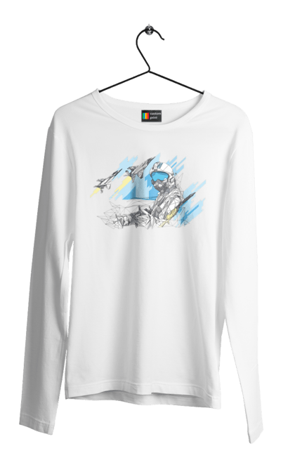 Чоловічий лонгслів з принтом "Слава збройним силам України". День захисника, день захистиць, марка, подяка, слава зсу, укрпошта. 2070702