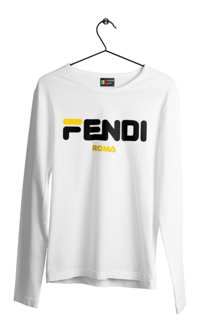 Мужской лонгслив с принтом Fendi. Fendi, lvmh, бренд, дом моды, италия, люкс, мода, одежда, сумка, фенди. 2070702