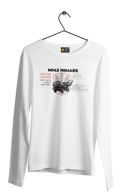 Чоловічий лонгслів з принтом "M142 HIMARS англійська". Himars, m142 himars, залужний, зброя. 2070702