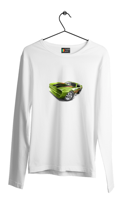 Чоловічий лонгслів з принтом "Спорткар". Авто, автомобіль, кастом, машина, потужне авто, спорткар. 2070702