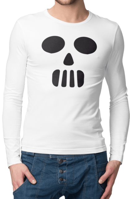 Men's longsleeve with prints Halloween pumpkin face. Costume, halloween, holiday, october, october 31, pumpkin, scary, sweets, trick or treat. 2070702