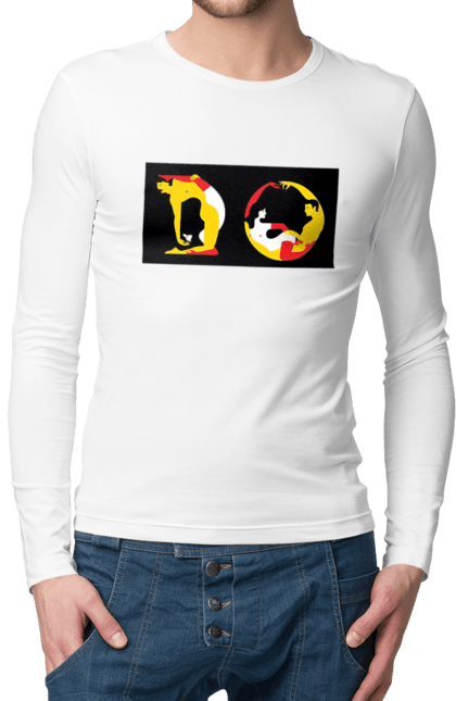 Чоловічий лонгслів з принтом "Розтяжка По Дорослому". Пози, розтяжка. 2070702