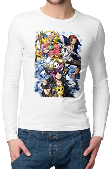 Men's longsleeve with prints One Piece Luffy. Anime, luffy, manga, monkey de luffy, one piece, pirates. 2070702