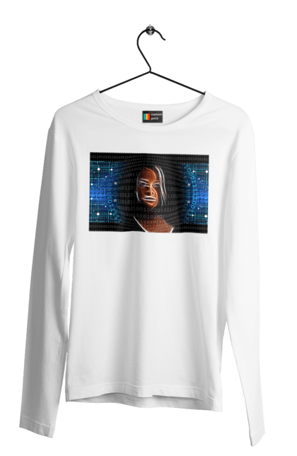 Чоловічий лонгслів з принтом "Штучний Розум". Айті, айтішник, гик, жінка, знання, інженер, інтелект, кібер, кібернетика, кіборг, код, комп, комп`ютерник, кристал, машинне навчання, мікросхема, мозок, портрет, програміст, професіонал, професія, розробник, розум, світиться, світло, хакер, чіп, штучний інтелект, штучний розум. 2070702