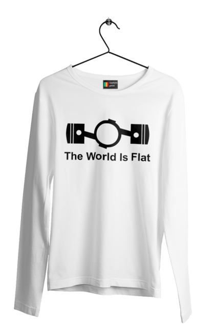 Чоловічий лонгслів з принтом "World Flat". Авто, деталь. 2070702