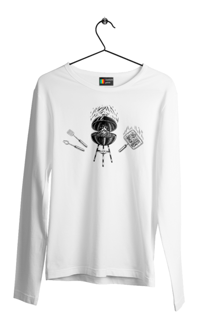 Чоловічий лонгслів з принтом "Барбекю Смажити М'ясо". Барбекю, м`ясо, смажити. 2070702