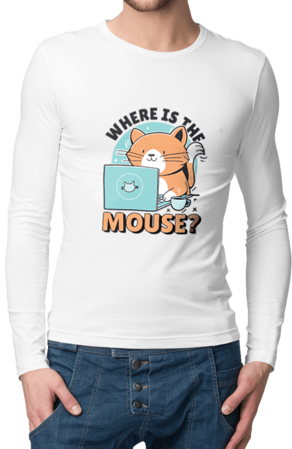 Чоловічий лонгслів з принтом "Де миша?". Angular, c, css, html, it, javascript, jquery, php, python, react, svelt, vue, айтишник, айті, гумор, код, кодувати, прогер, програміст, програмісти, ти ж, ти ж програміст, тиж програміст. 2070702