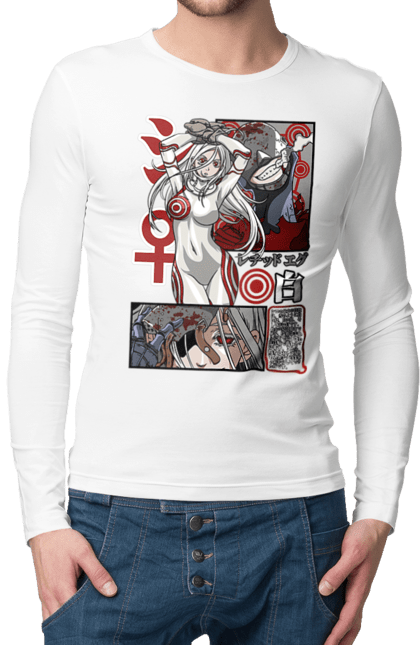 Чоловічій лонгслів з принтом "Deadman Wonderland Сіро". Deadman wonderland, shiro, аніме, в`язниця, карнавал мертвечини, країна чудес смертників, манга, сиро, сіро, шіро. 2070702