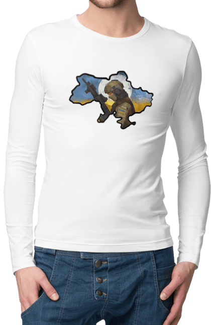 Чоловічий лонгслів з принтом "Слава ЗСУ". Вільна нація, воля, героям слава, мир, свобода, слава зсу, слава україні, україна, чисте небо, щасливі люди. 2070702