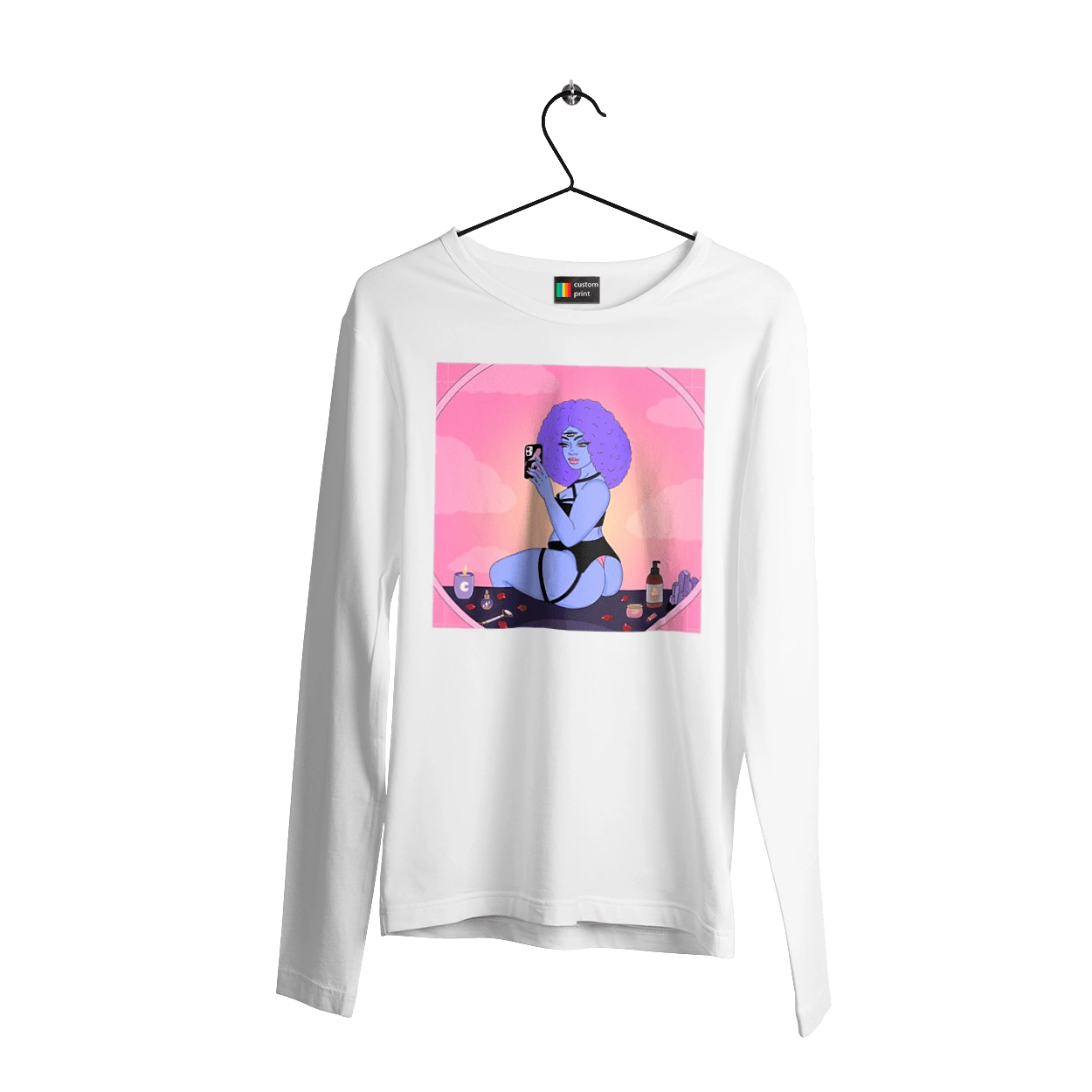 Purple Girl Photo In The Mirror