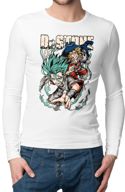 Men's longsleeve with prints Dr. Stone Senku and Ryuusui. Anime, dr. stone, ishigami, manga, ryuusui, ryuusui nanami, senku, senku ishigami. 2070702