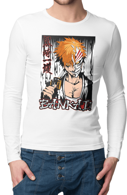 Чоловічій лонгслів з принтом "Бліч Куросакі Ічіґо". Anime, bleach, ichigo kurosaki, manga, аніме, бліч, ічіго, куросакі ічіґо, манга. 2070702