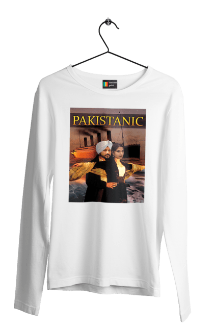 Чоловічий лонгслів з принтом "Pakistanic". Гумор, кіно, креативні, пакістан, приколи, прикольні, смішні, титанік, тренди, фільми. 2070702