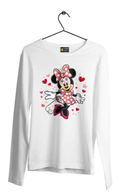 Чоловічій лонгслів з принтом "Мінні Маус". Mickey mouse, minnie mouse, дісней, для дівчат, міккі, міккі маус, мінні маус, мультфільм. 2070702