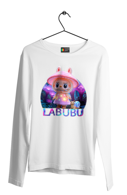 Чоловічий лонгслів з принтом "Лабубу". Брелок лабубу, іграшка лабубу, лабубу, лабубу кока кола, лялька лабубу, мерч лабубу, мила, рожева лабубу, смішна лабубу. 2070702