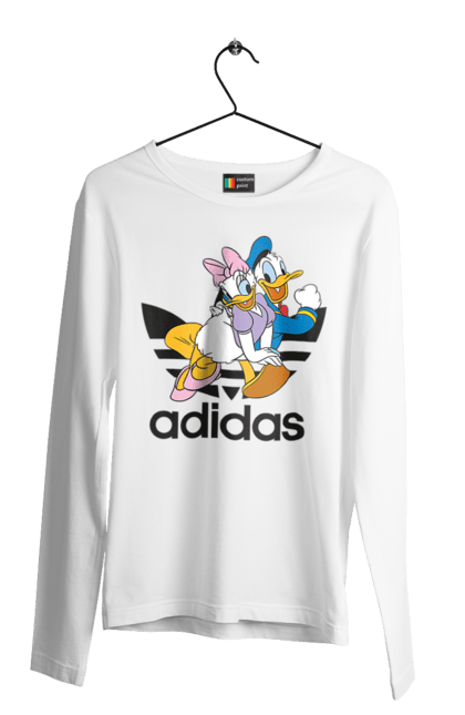 Чоловічій лонгслів з принтом "Adidas Дональд Дак". Adidas, daisy duck, donald duck, адідас, дейзі дак, дональд дак, мультсеріал, мультфільм. 2070702