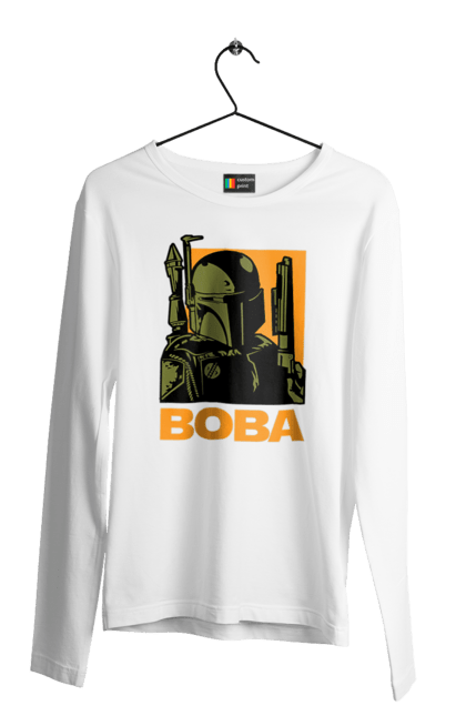 Мужской лонгслив с принтом Боба Фетт. Boba fett, боба фетт, звездные войны, клон, охотник за головами. 2070702