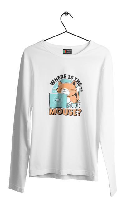 Чоловічий лонгслів з принтом "Де миша?". Angular, c, css, html, it, javascript, jquery, php, python, react, svelt, vue, айтишник, айті, гумор, код, кодувати, прогер, програміст, програмісти, ти ж, ти ж програміст, тиж програміст. 2070702