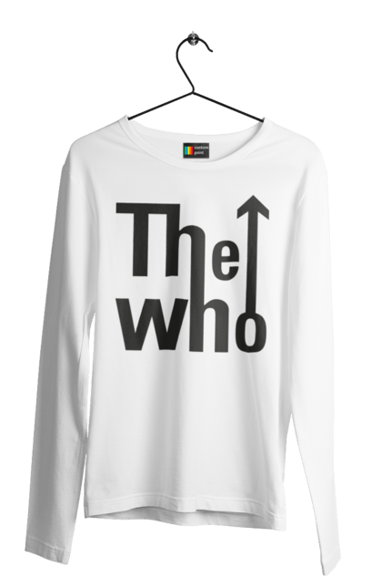 Мужской лонгслив с принтом The Who. Who, арт-рок, зе ху, музыка, пауэр-поп, прото-панк, рок, рок-группа, фрикбит, хард-рок. 2070702