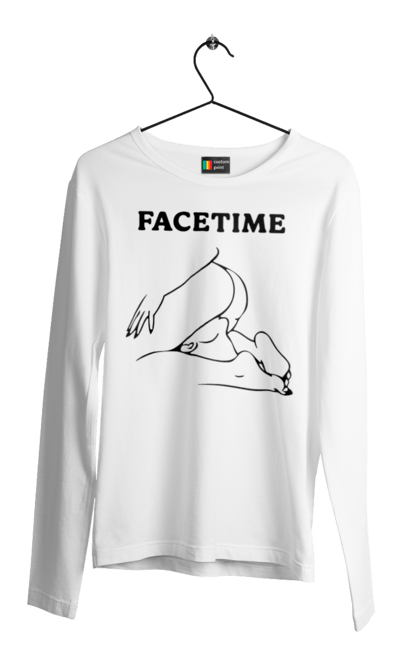 Чоловічий лонгслів з принтом "Фейстайм". Вульгарна, гумор, прикольна, смішна, фейстайм. 2070702