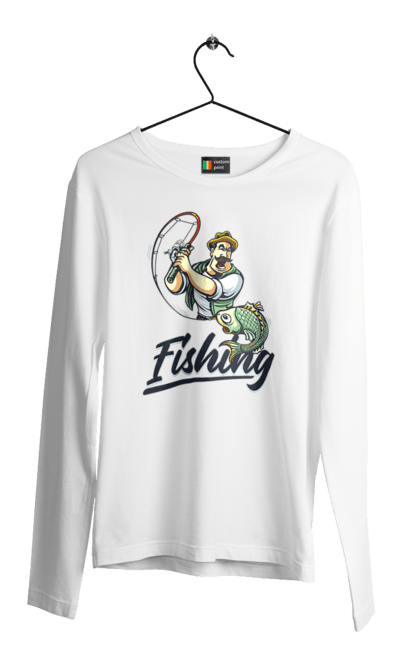 Чоловічий лонгслів з принтом "Рибалка, літо". Відпочинок, літо, рибалка. 2070702